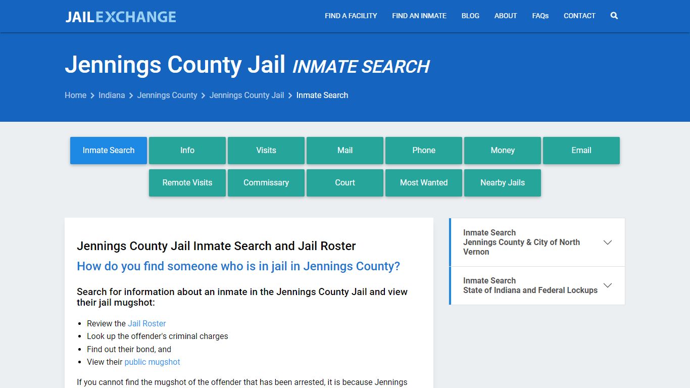 Inmate Search: Roster & Mugshots - Jennings County Jail, IN